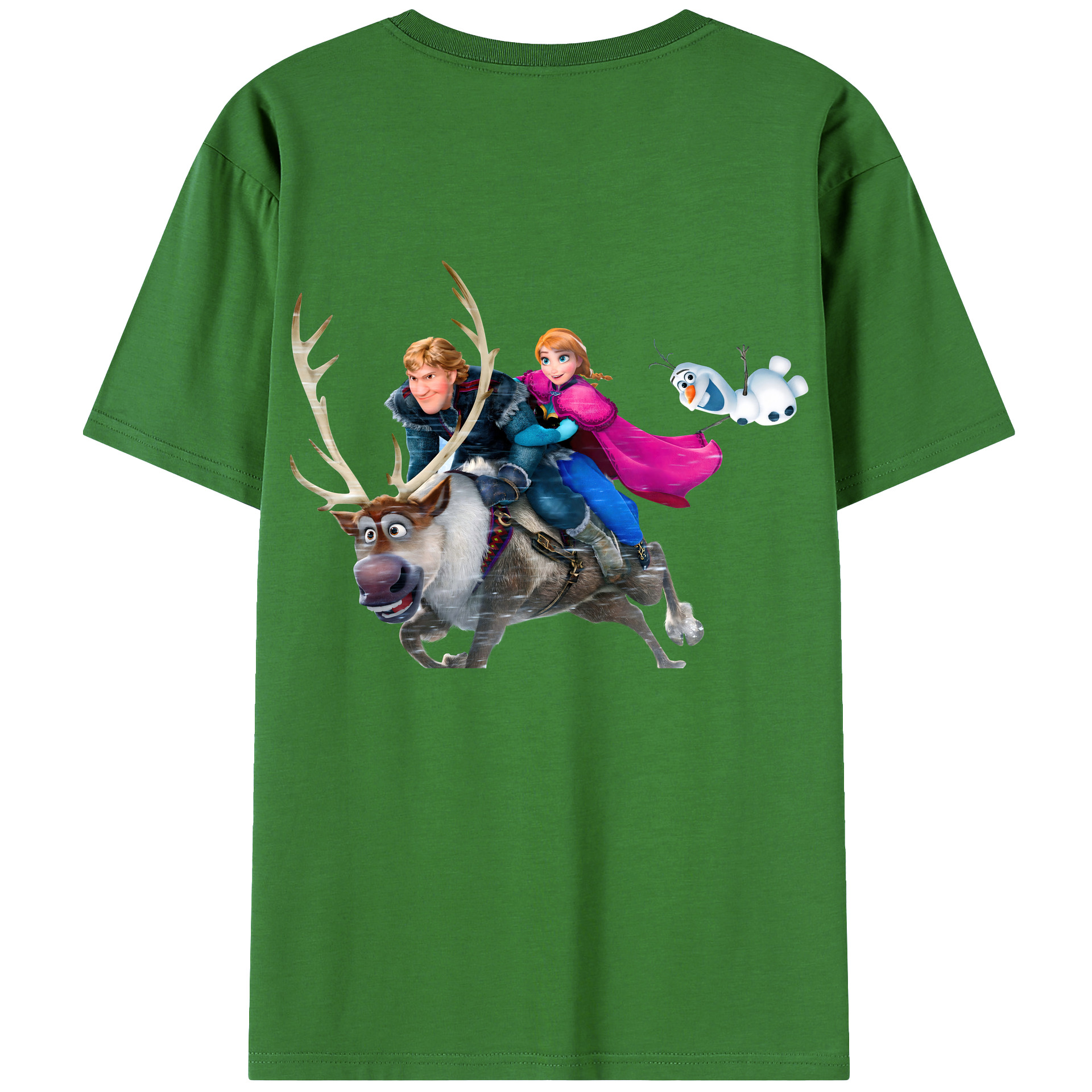 （画像用） アナと雪の女王 アンナ エルサ Frozen Anna Elsa レディース半袖Tシャツ(バックプリント)